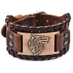 Rose Gold Fenrir Wolf Viking Bracelet