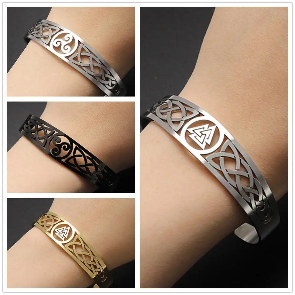 Adjustable Viking Valknut bracelet