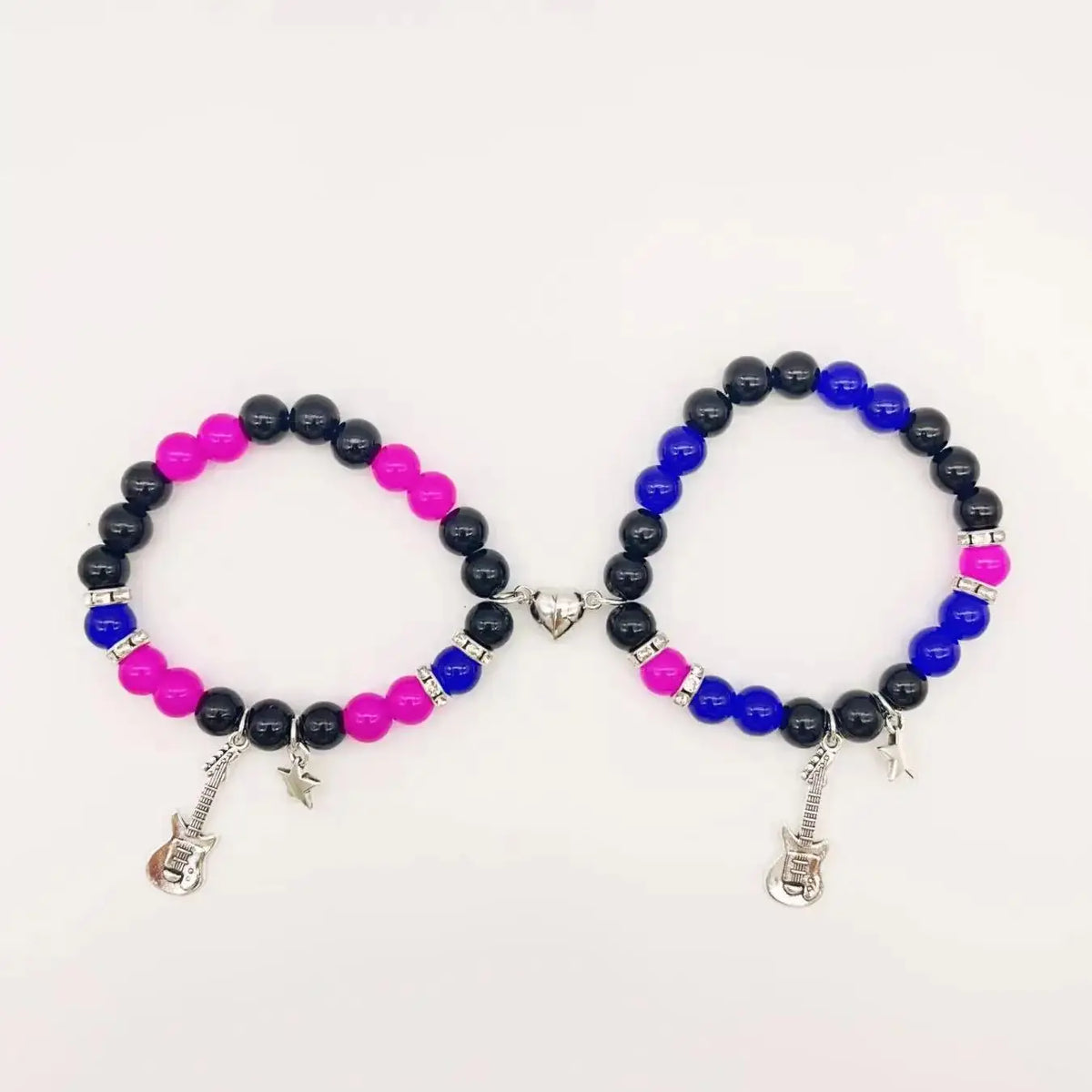 Magnetic Guitar Link Bracelets for Couples