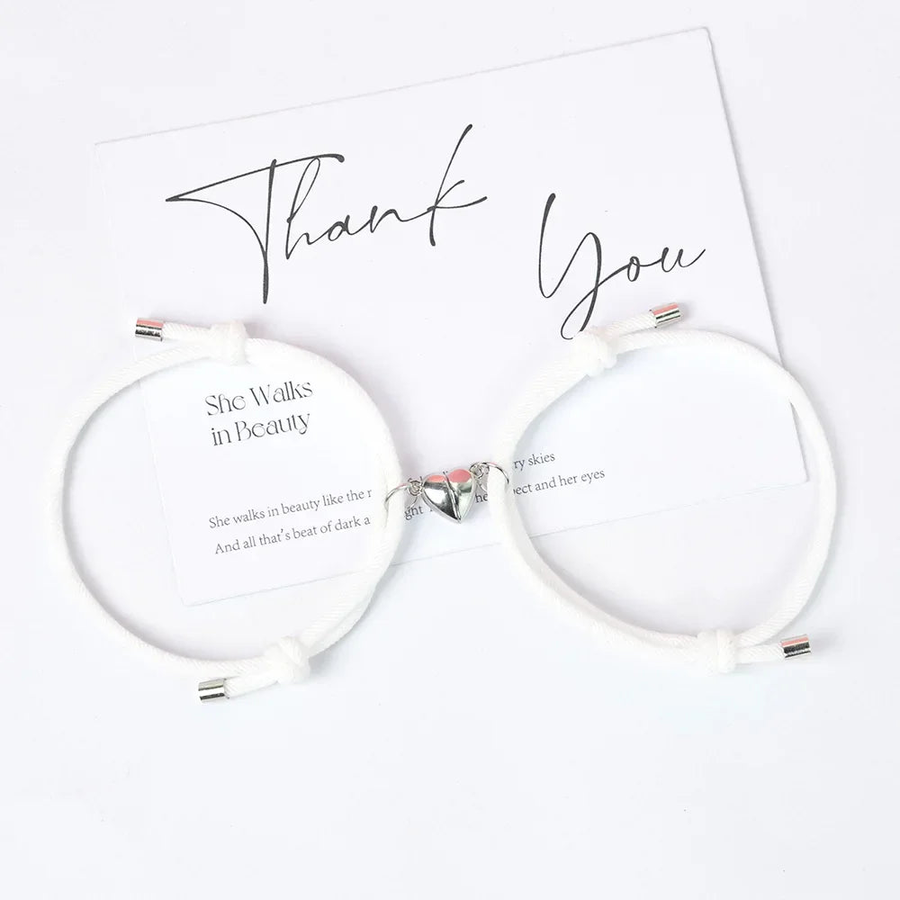 Couples' and Friends' Bracelets Magnetic Heart Chain Bracelet 3