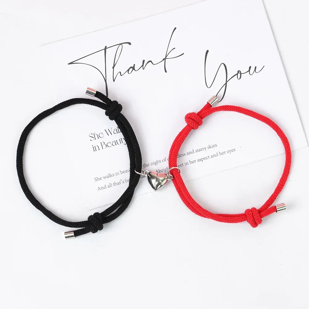 Couples' and Friends' Bracelets Magnetic Heart Chain Bracelet 4