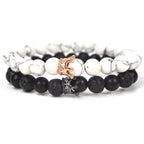 King & Queen Crown Curb Chain Couple Bracelets