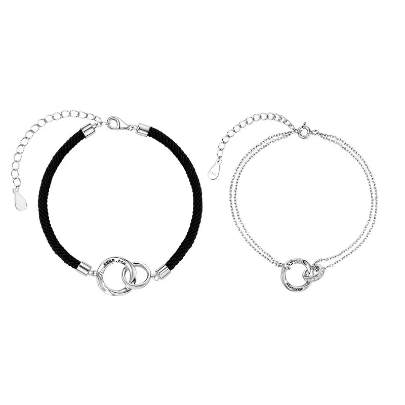Romantic Couple Bracelets Chain Rings 