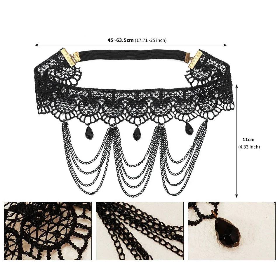 Black lace thigh chain - women’s leg jewelry