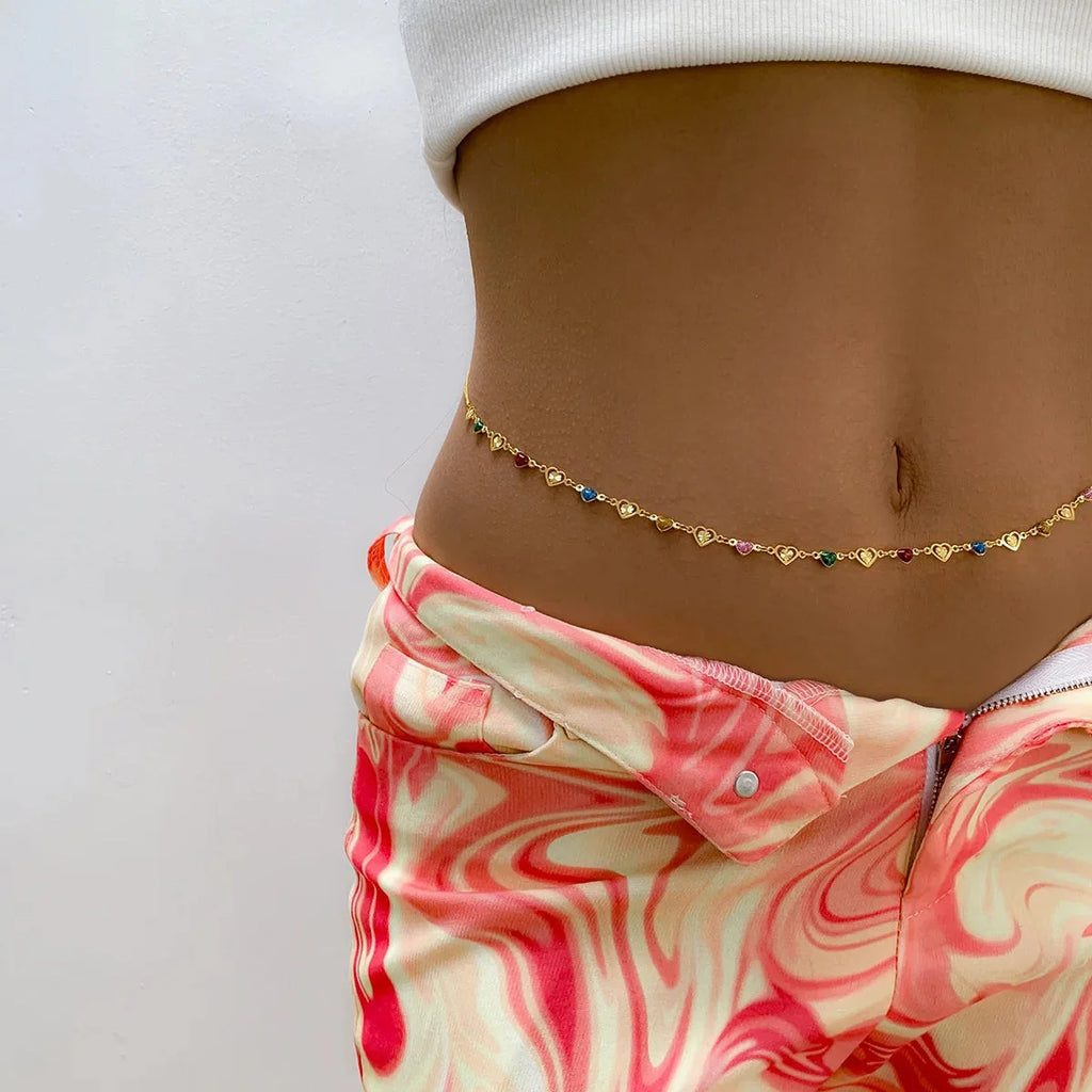 Hip Chain and Belly Ornament - Women's Waist Jewelry gold
