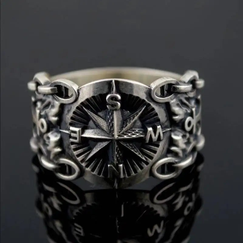 Compass Signet Ring Compass Rose