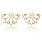 Women's Lotus Flower Stud Earrings