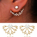 Women's Lotus Flower Stud Earrings in Gold