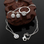 Set of 3 Silver Zircon Jewelry