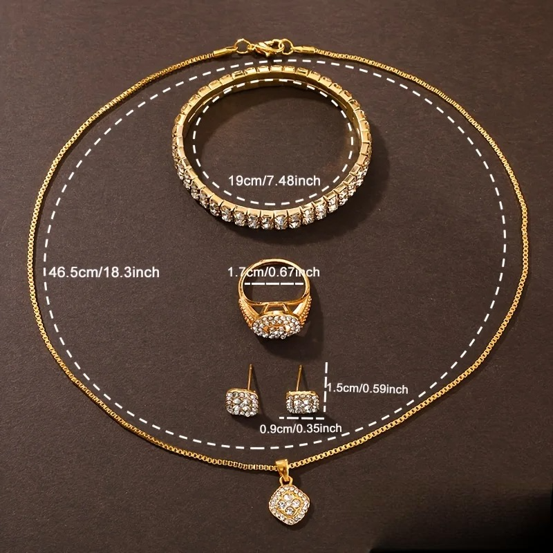 Box of 5 Rhinestone Jewelry