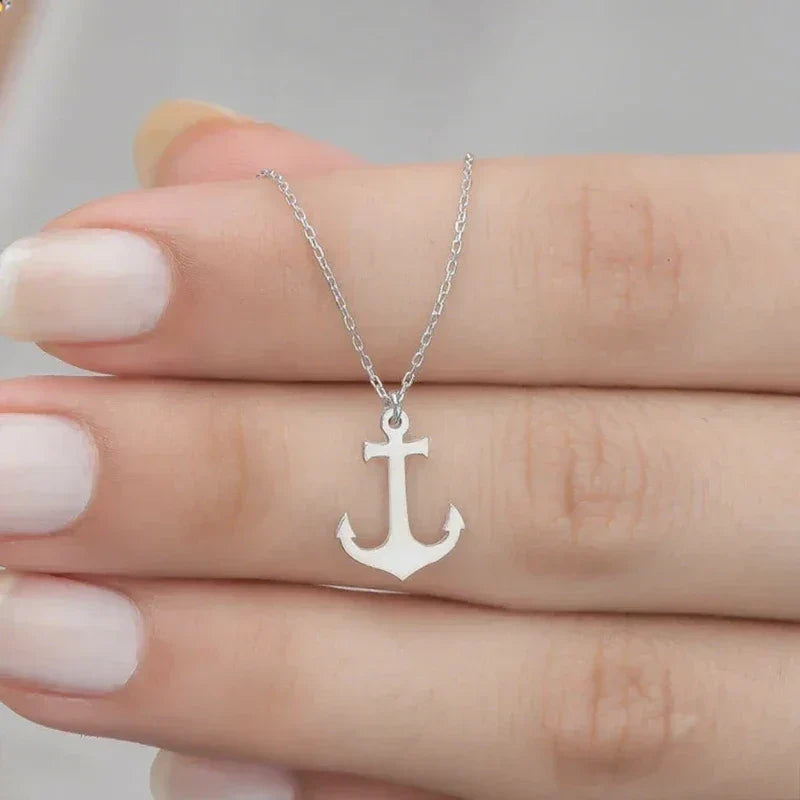 Women’s silver anchor necklace