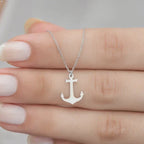 Women’s silver anchor necklace