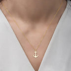 Women’s gold anchor necklace