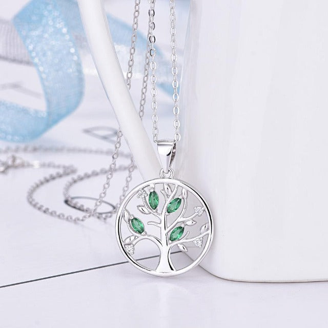 Women's Tree of Life Necklace Green