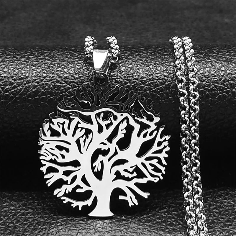 Tree of Life Necklace Pendant Hardened Steel