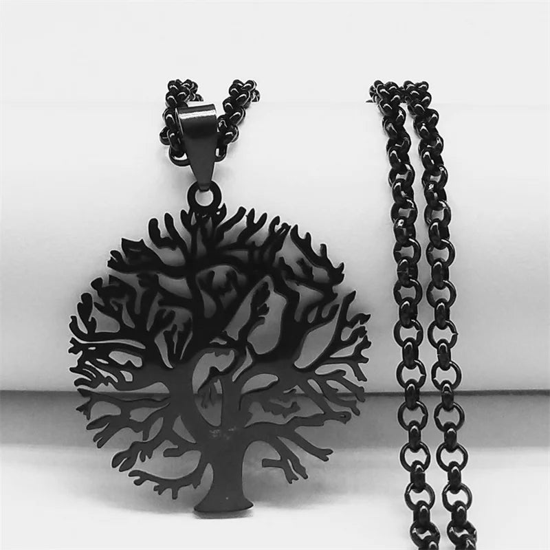 Tree of Life Necklace Pendant Hardened Steel