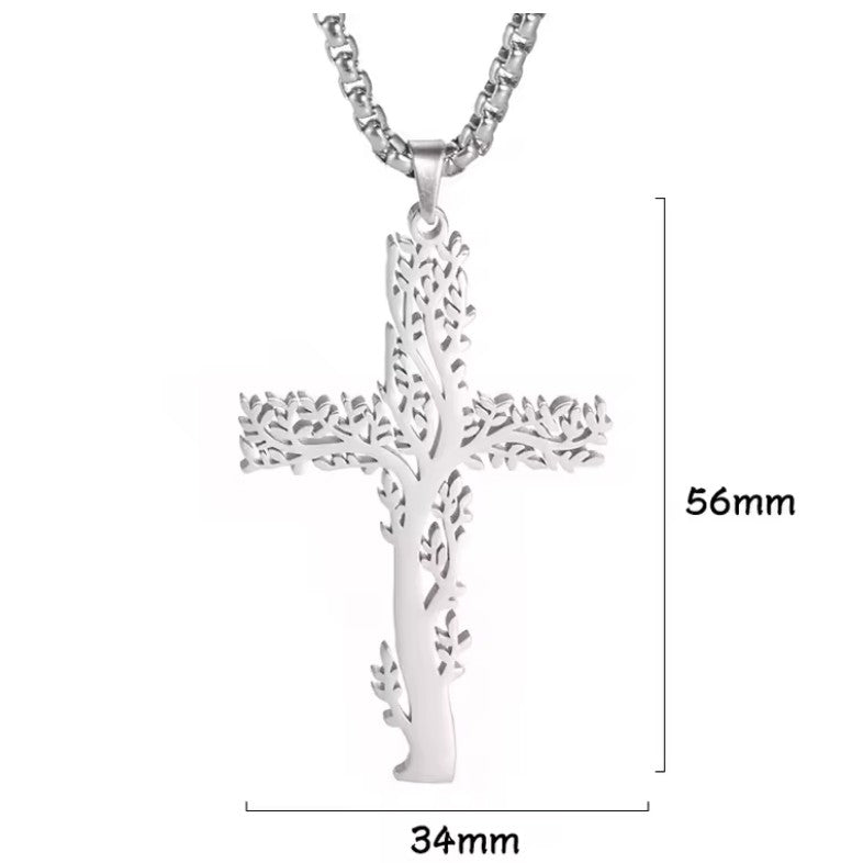 Tree of Life Necklace Cross Pendant