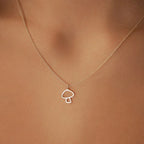 Necklace with Fine Mushroom Pendant silver