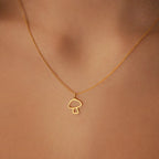 Necklace with Fine Mushroom Pendant rose gold