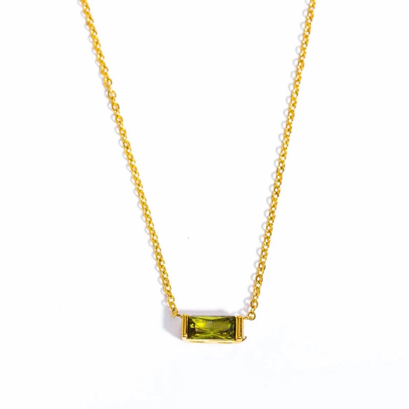 Necklace with Colorful Birthstone Pendant