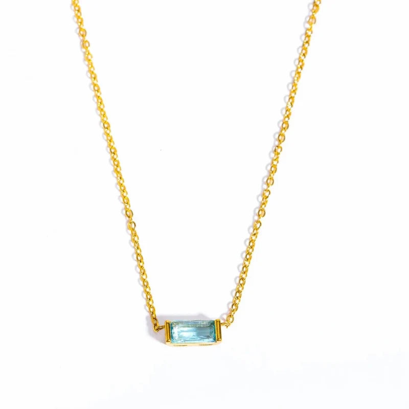 Necklace with Colorful Birthstone Pendant