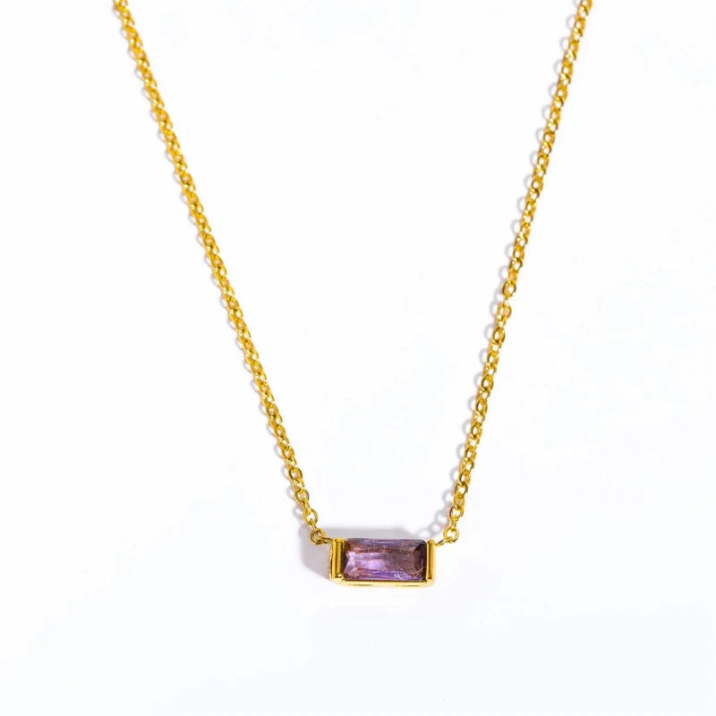 Necklace with Colorful Birthstone Pendant