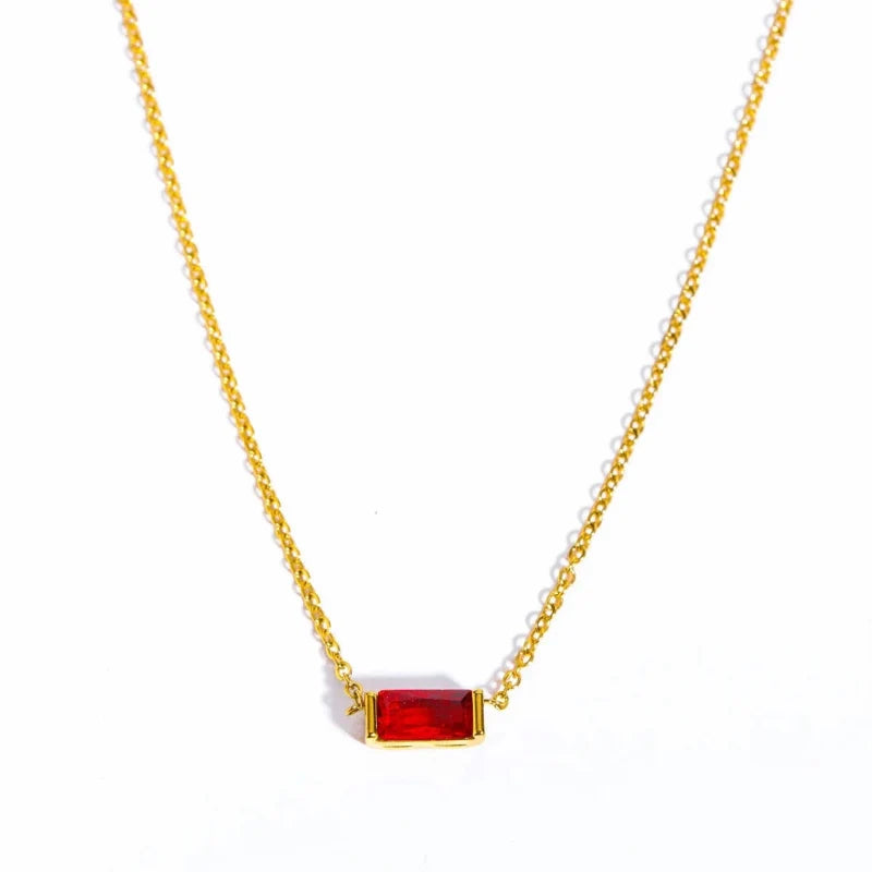 Necklace with Colorful Birthstone Pendant