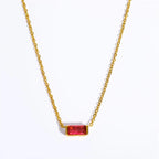 Necklace with Colorful Birthstone Pendant