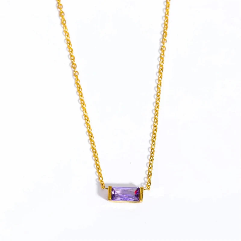 Necklace with Colorful Birthstone Pendant