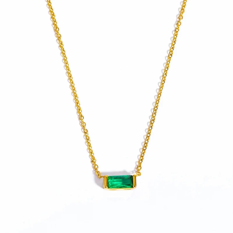 Necklace with Colorful Birthstone Pendant