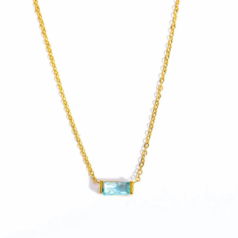Necklace with Colorful Birthstone Pendant