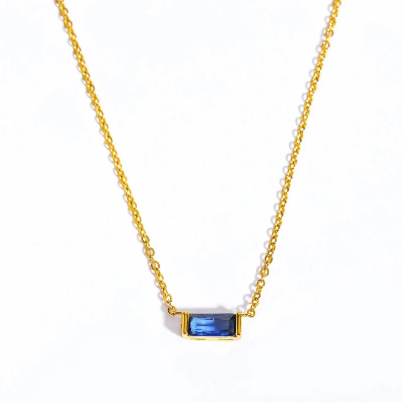Necklace with Colorful Birthstone Pendant