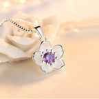Necklace with Flower Pendant for Women violet