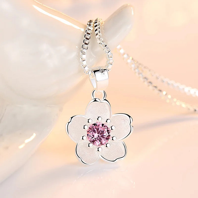 Necklace with Fine Flower Pendant for Women
