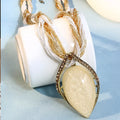 Necklace with Large Ethnic-Style Pendant beige