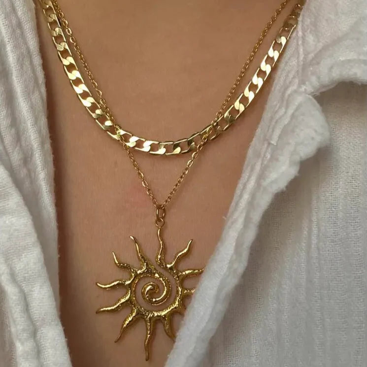 Necklace with Large Sun Pendant