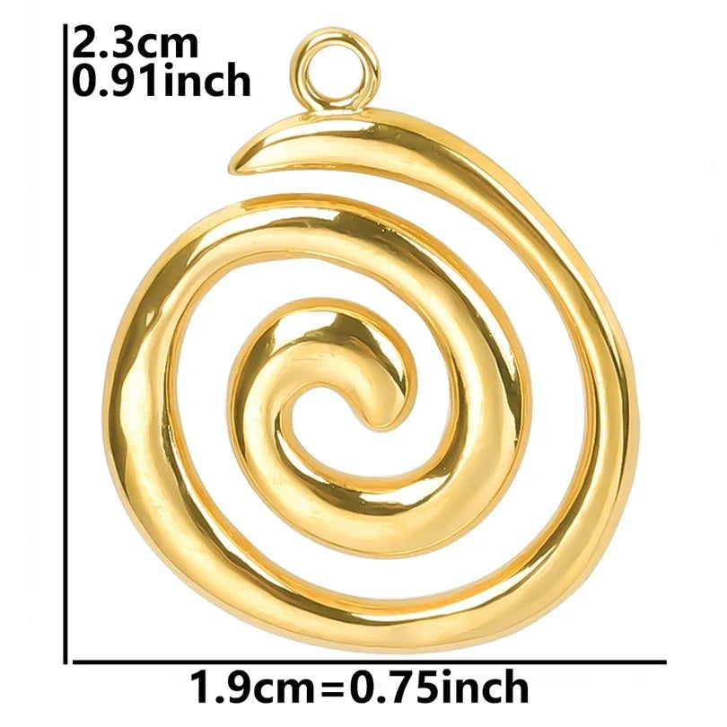 Necklace with large openwork spiral pendant