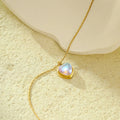 Necklace with Pretty Moonstone Heart Pendant