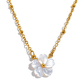 Necklace with a Lovely White Flower Pendant