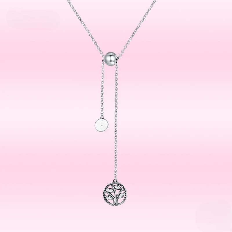 Necklace with Long Tree of Life Pendant