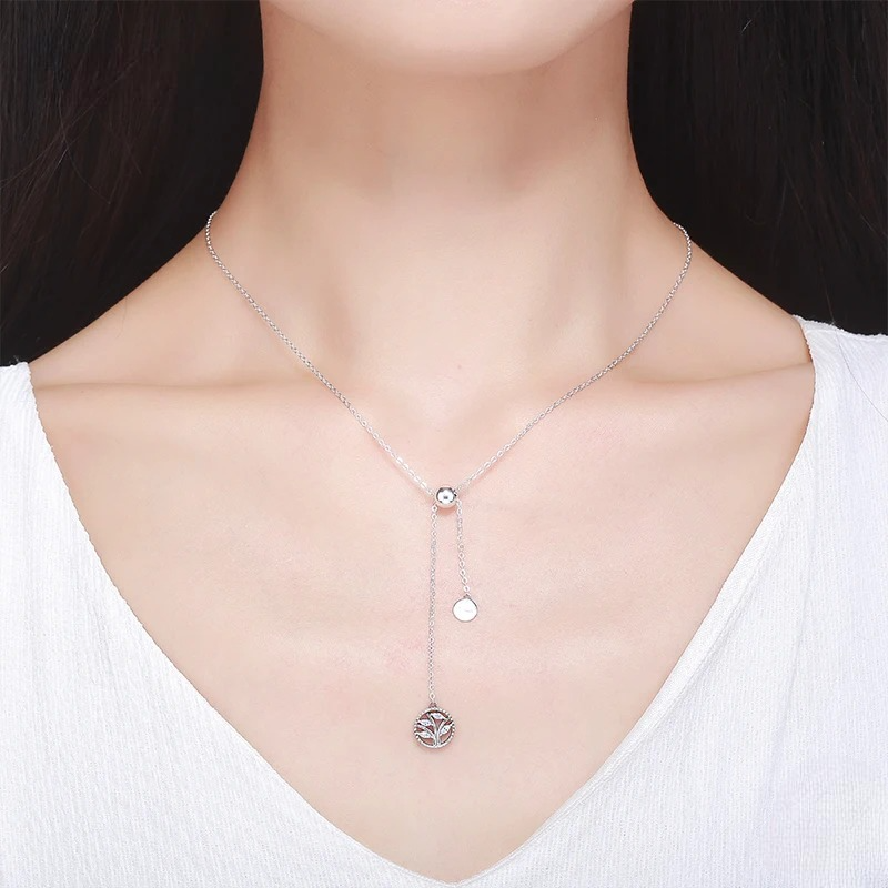 Necklace with Long Tree of Life Pendant