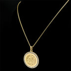 Necklace with Arabic Allah Muslim Islamic amulet pendant in gold