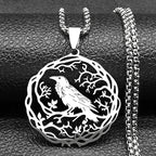 Necklace with Tree Pendant with Bird silver