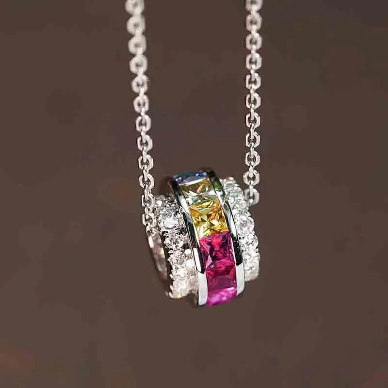 Necklace with rainbow pendant