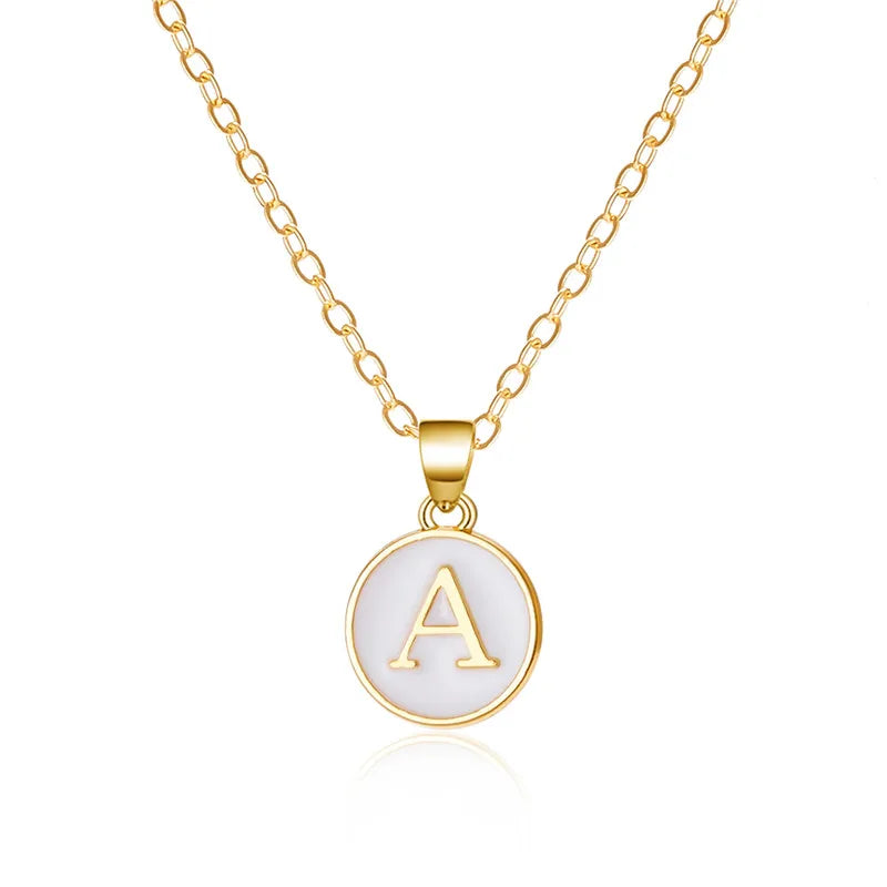 White initial a pendant necklace