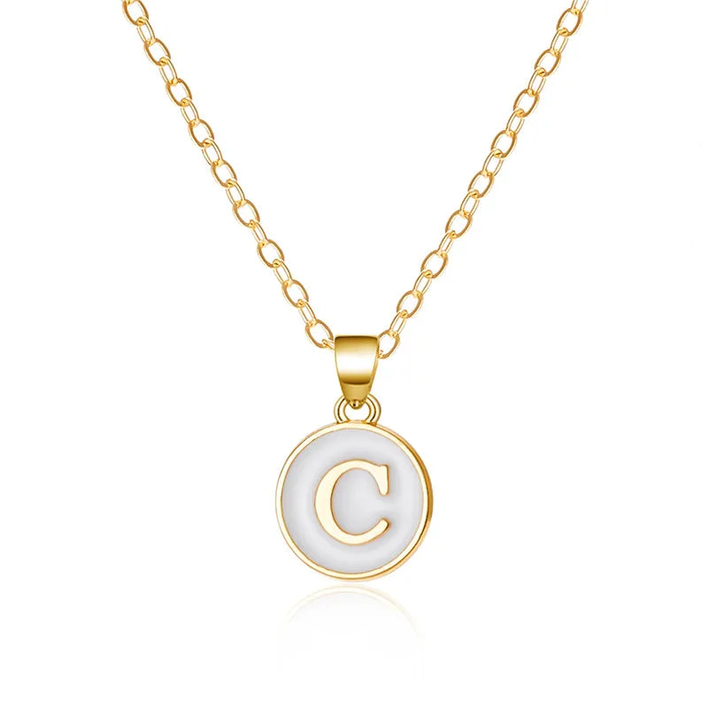 White initial c pendant necklace