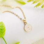 White initial h pendant necklace
