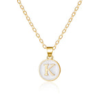 White initial k pendant necklace