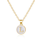 White initial l pendant necklace