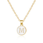 White initial m pendant necklace